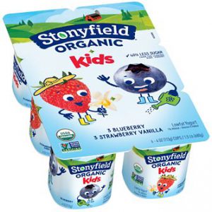 Stonyfield Organic Kids Lowfat Yogurt Cups Multipack, Blueberry and Strawberry Vanilla