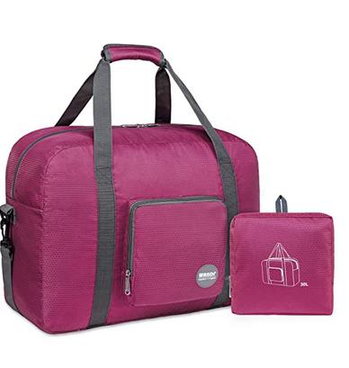 WANDF 16" ~ 22" Foldable Duffle Bag 20L ~ 50L for Travel Gym Sports Lightweight Luggage Duffel 10 Color Choices