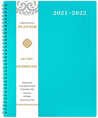 2021-2022 Monthly Planner - 18-Month Planner with Tabs