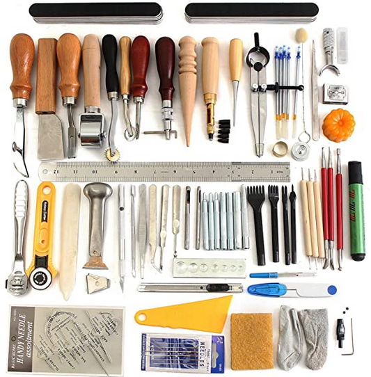 60 قطعة من الأدوات اليدوية المصنوعة من الجلد من Citian بما في ذلك مجموعة أدوات خياطة يدوية أساسية للخياطة
