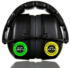 ClearArmor 141001 Shooters Hearing Protection Safety Ear Muffs Folding-Padded Head Band Ear Cups, Black