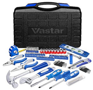 Kit d'outils de réparation à domicile Vastar - Ensemble d'outils ménagers généraux pour l'entretien de la maison avec mallette de rangement en plastique