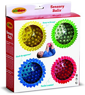 Edushape See-Me Sensory Balls, 4 Inch, Translucent, 4 Ball Set