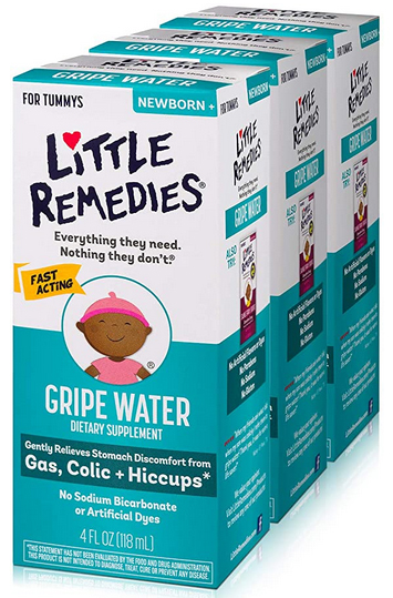 Little Remedies Gripe Water, Colic & Gas Relief, Safe for Newborns, 4 fl oz, 3 Pack