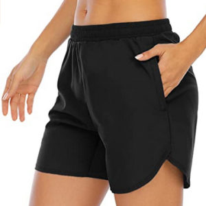 XIEERDUO Women's 5'' Workout Running Shorts with Mesh Liner Zipper Pockets Gym Training Quick Dry