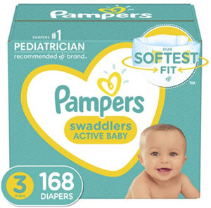 Couches taille 3, 168 unités - Pampers Swaddlers Couches jetables pour bébé