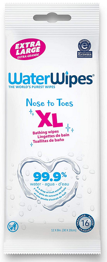 Baby Wipes, WaterWipes XL Unscented, No-Rinse Textured Bath Wipes