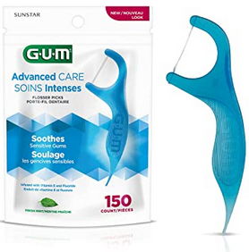 صن ستار 888JC GUM Advanced Care Flossers ، نعناع منعش ، فيتامين E وفلورايد ، 150 قطعة