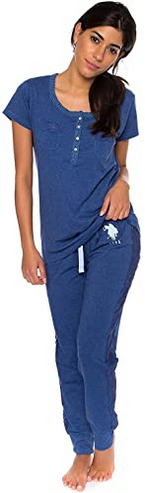 U.S. Polo Assn. Womens Short Sleeve Shirt and Long Pajama Pants Sleepwear Set
