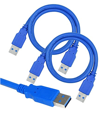 Storite 2 Pack 60cm High Speed USB 3.0 Type A Male to Type A Male Cable -Blue