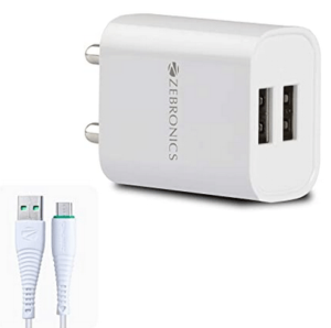 USB Charger Adapter with 1 Metre Micro USB Cable, 2 USB Ports, for Mobile Phone/Tablets