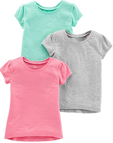 Simple Joys by Carter's Toddler Girls' 3-Pack Solid Short-Sleeve Tee Shirts