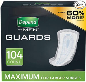Depend Incontinence Guards/Bladder Control Pads for Men, Maximum Absorbency, 104 Count