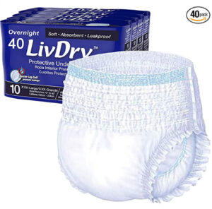 LivDry Adult Incontinence Underwear, Overnight Comfort Absorbency, Leak Protection