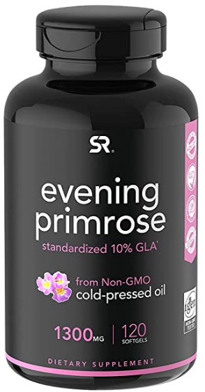 Evening Primrose Oil (1300mg) 120 Liquid Softgels ~ Cold-Pressed with No fillers or Artificial Ingredients ~ Non-GMO & Gluten Free