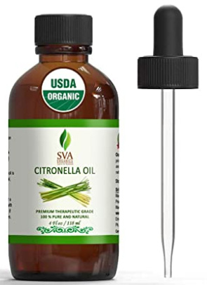 SVA Organics Citronella Essential Oil Organic USDA 4 Oz Pure Natural Therapeutic Grade Oil