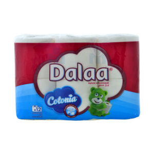 White cotton toilet paper 2 ply x12pcs - DALAA