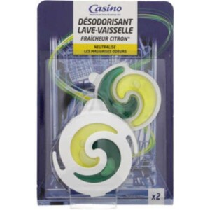 Lemon freshness dishwasher deodorant 2x6ml - CASINO