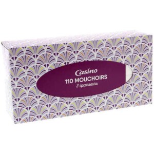 Box of white tissues 3 ply x110u - CASINO
