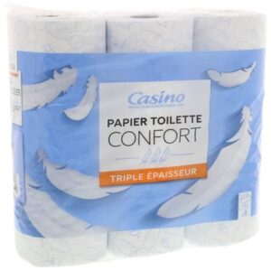 White comfort toilet paper 3 ply x9 - CASINO