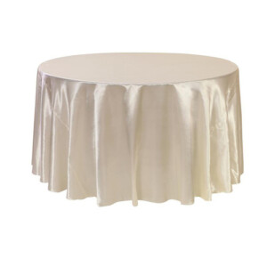 120 inch Satin Round Tablecloth Ivory
