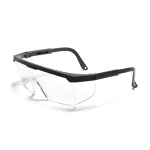 Lunettes de sécurité transparentes anti-virus avec cadre noir EPI en polycarbonate ANSI Z87 Lunettes de protection des yeux Lunettes de sécurité en verre Quincaillerie Construction mécanique Robuste