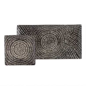 Black And White Swirl Trilogy Serveware Collection