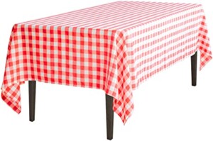 LinenTablecloth 60 x 126-Inch Rectangular Polyester Tablecloth Red & White Checker