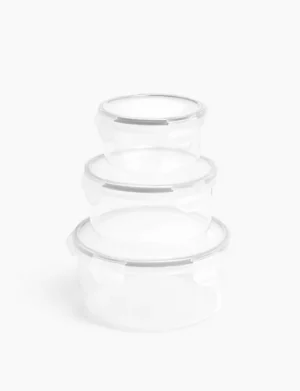 Set of 3 Round Clip Storage Containers