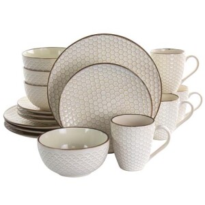 White 16 Piece Stoneware Dinnerware Set