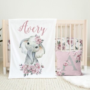 Floral Elephant Nursery Set