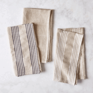 LinenMe Set of 2 Cream Linen Tea Towels Linum 47 x 70 cm