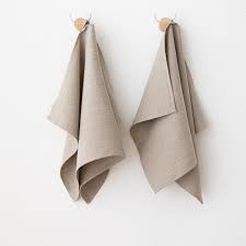 Solino Home Linen Kitchen Towel - 100% Pure Linen 17 x 26 Inch Set of 2 - European Flax, Natural Fabric Handcrafted, Natural