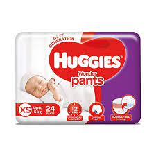 Huggies Wonder Pants Extra Small / New Born (XS / NB) Size Diaper Pants, 24 Count, With Bubble Bed Technology For
