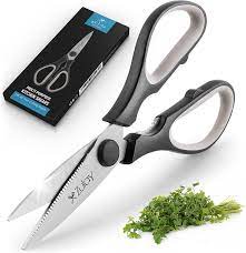 Ultra Sharp Multi-Purpose Kitchen Scissors, Premium Kitchen Shears Heavy Duty Stainless Steel Blades with Soft Grip Handles for Meat, Fish & Vegetables, Poultry Shears & Heavy Duty Scissors