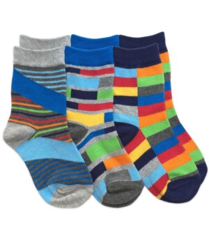 Jefferies Socks Colorful Multi Stripe Crew Socks 3 Pair Pack