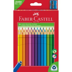 Jumbo Triangular Junior colour pencils, wallet of 30