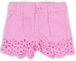 Short For Girls Casual Solid Cotton Blend  (Pink, Pack of 1)