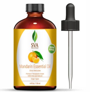 SVA Organics Mandarin Essential Oil (118 ml) Large 4 OZ - 100% Pure Natural Therapeutic Grade Oil - Skin Care Hair Care Beauty Products Formulation Aromatherapy