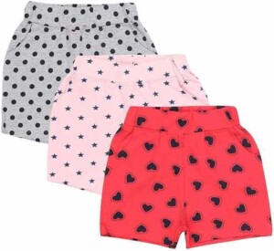 Short For Girls Casual Printed Cotton Jersey  (Multicolor, Pack of 3)
