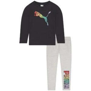 Girls (7-16) Puma 2pc. Cotton Fleece Crew Neck Rainbow Logo Set