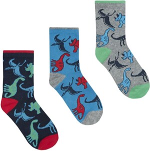 Childrens 3 Pack of Dinosaur Socks
