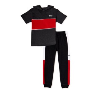 STX Boys Hooded T-Shirt and Jogger Pants Set, 2-Piece