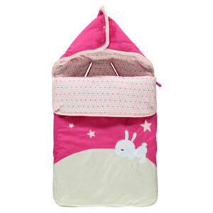 Velvet and jersey baby nest with embroidered rabbit and stars - Prémaman