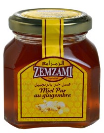 Pure ginger honey 250g glass jar - ZEMZAMI
