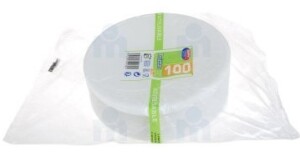 White round plastic plates 20.5 cm x 100 pieces - GAPPY