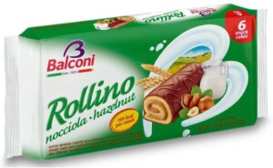 Sponge cake rolled with hazelnut Rollino Nocciola 222g - BALCONI