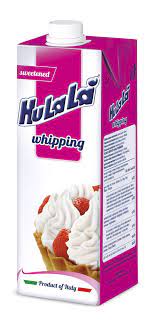 Lactose-free sweetened vegetable whipped cream 1L - HULALA