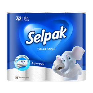 Super soft white toilet paper 3 ply x32pcs - SELPAK